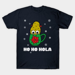 Ho Ho Hola - Small Christmas Cactus In Poinsettia Mug T-Shirt